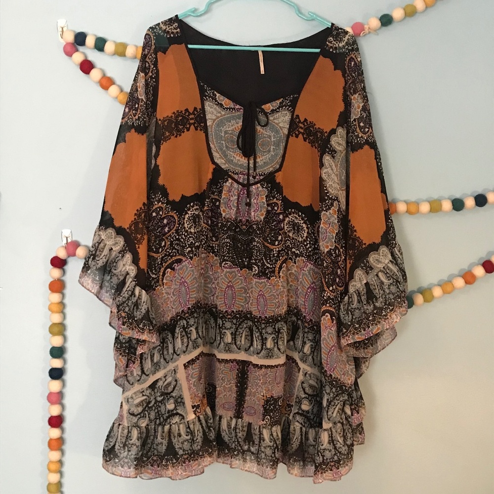 Vintage 00s Free People paisley print tunic dress